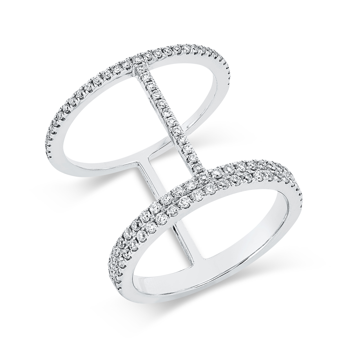 diamond full cut modern woman ring in white gold