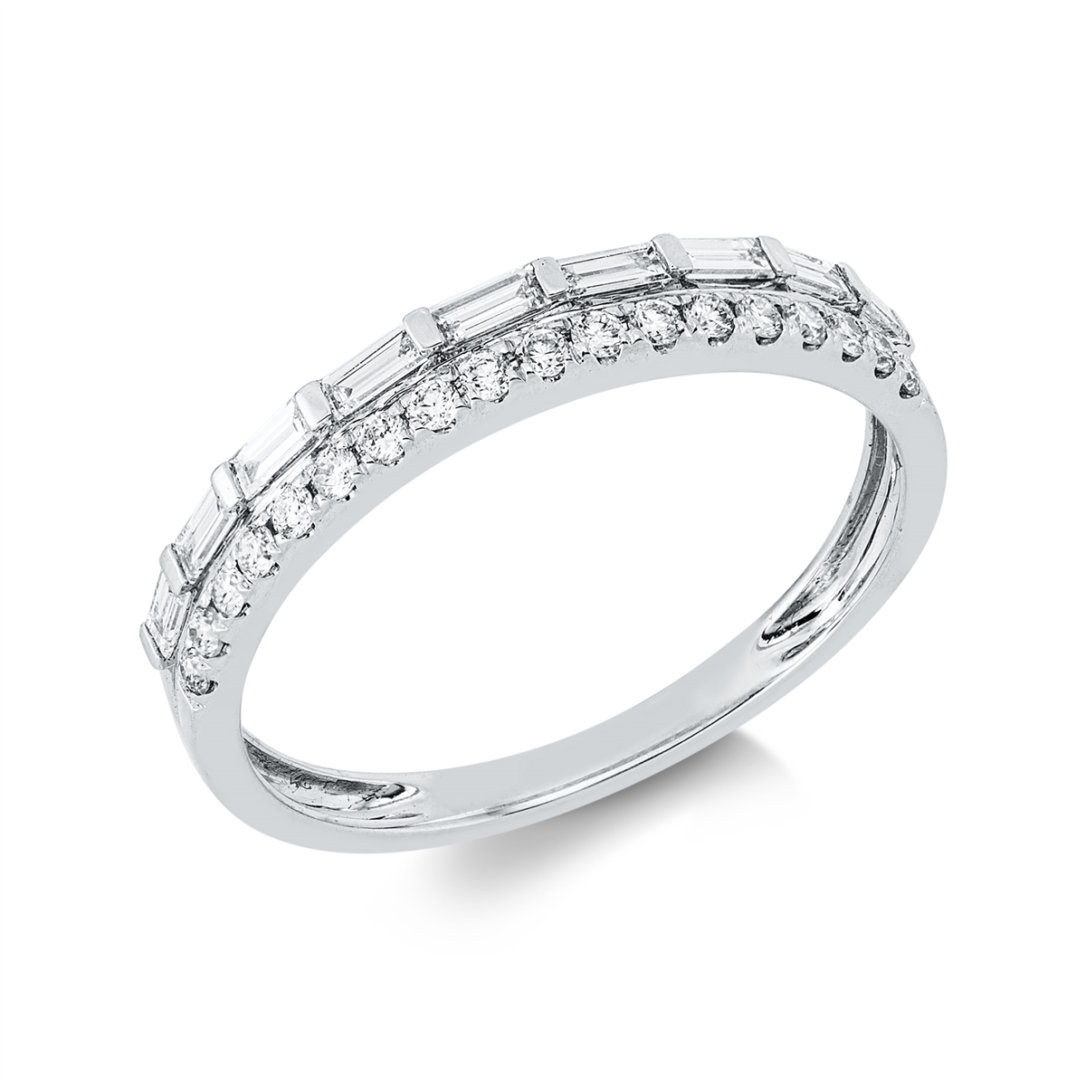 diamond full cut modern woman ring in white gold