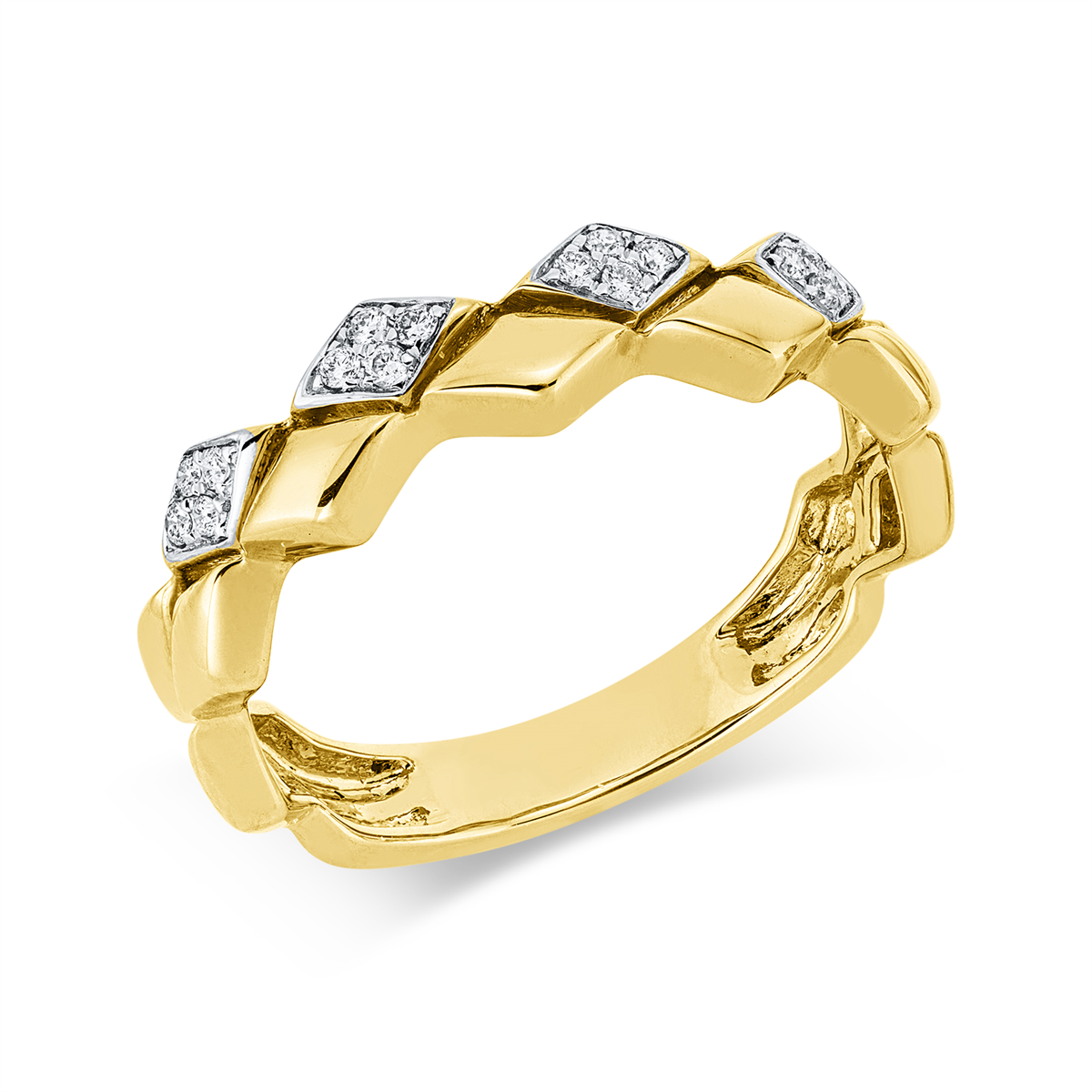 diamond full cut modern woman ring in yellow gold / white gold
