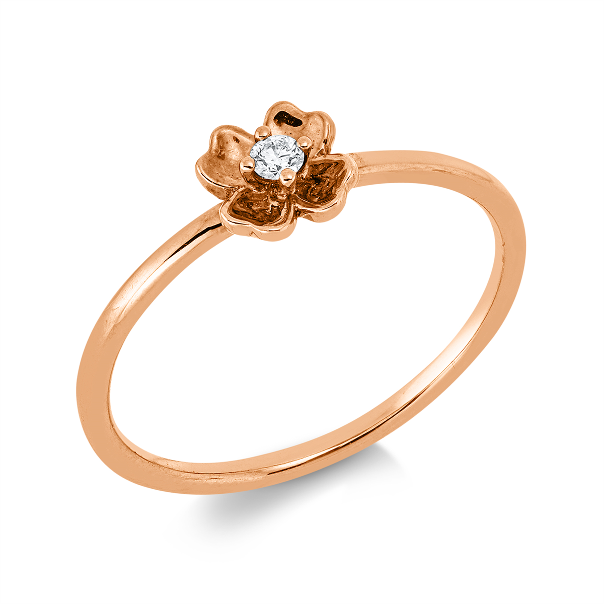 diamond full cut solitaire ring in red gold