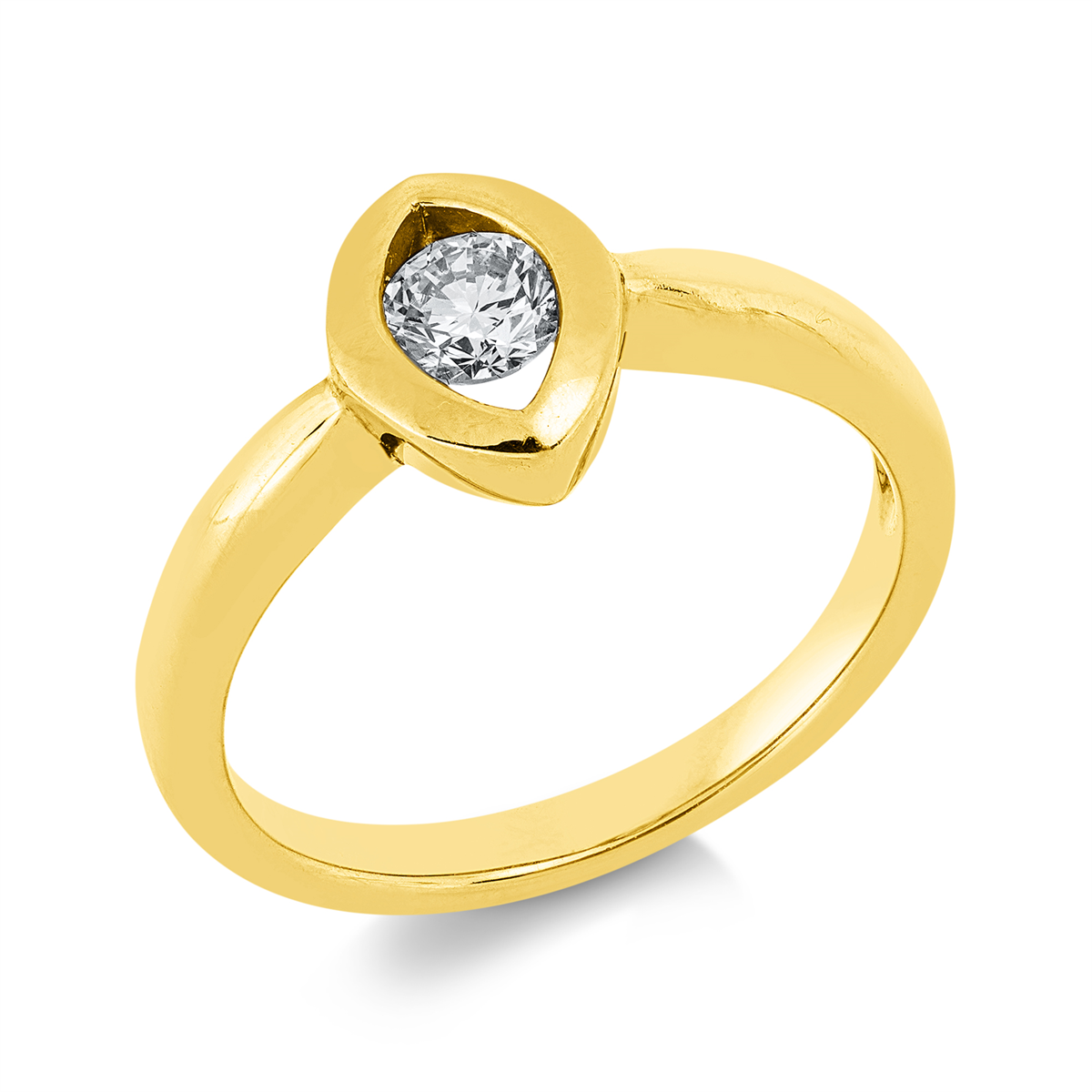 diamond full cut solitaire ring in yellow gold