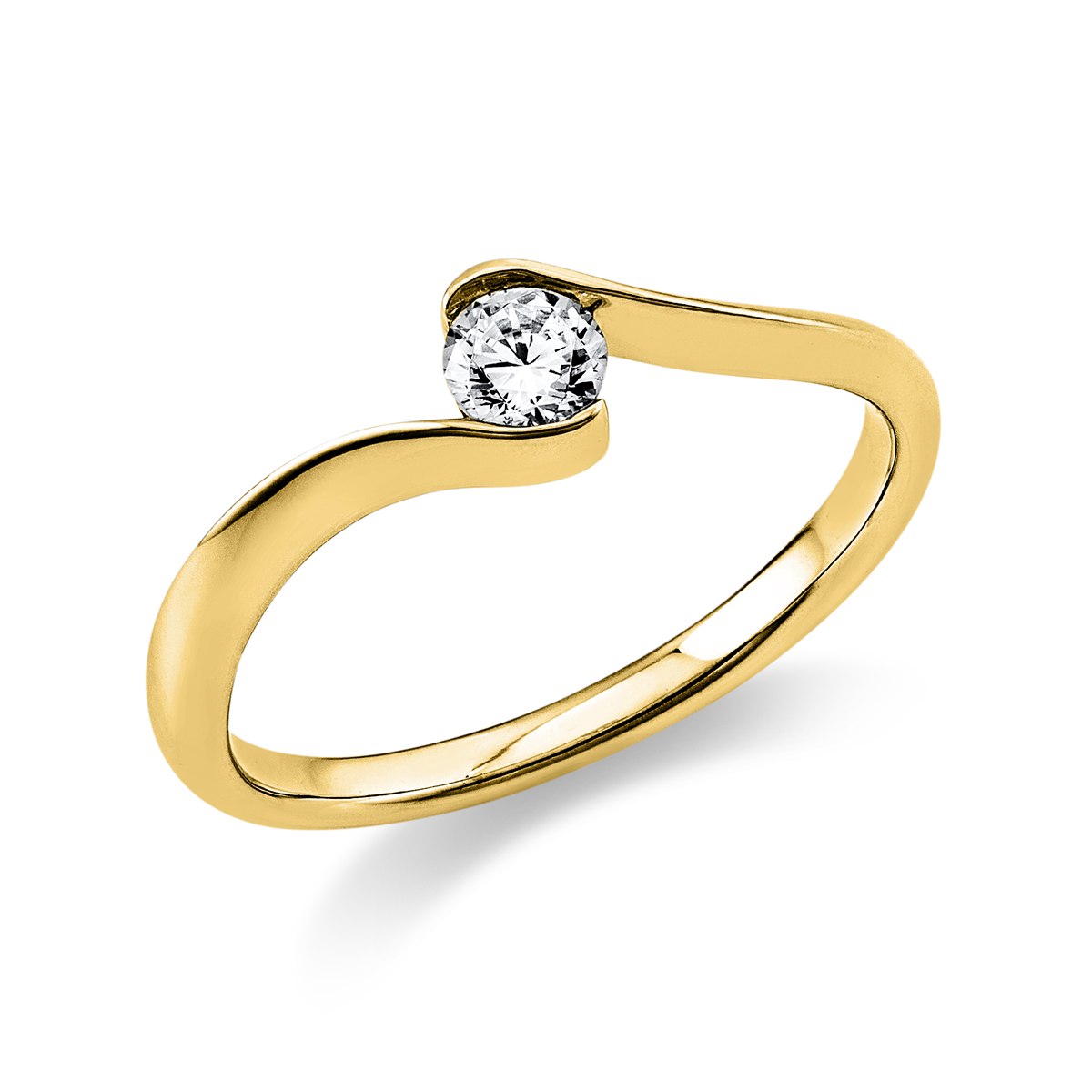 diamond full cut solitaire ring in yellow gold