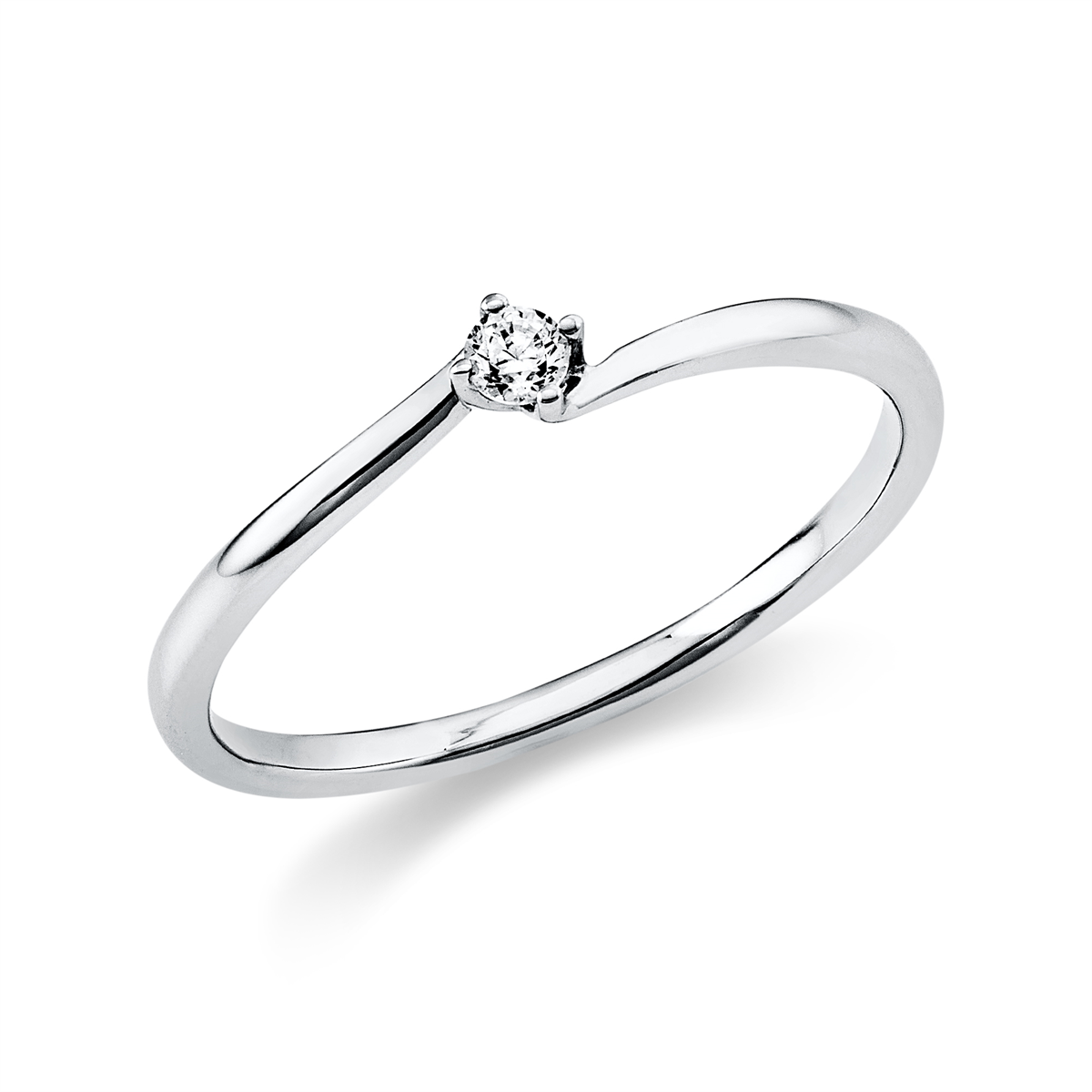 diamond full cut solitaire ring in white gold