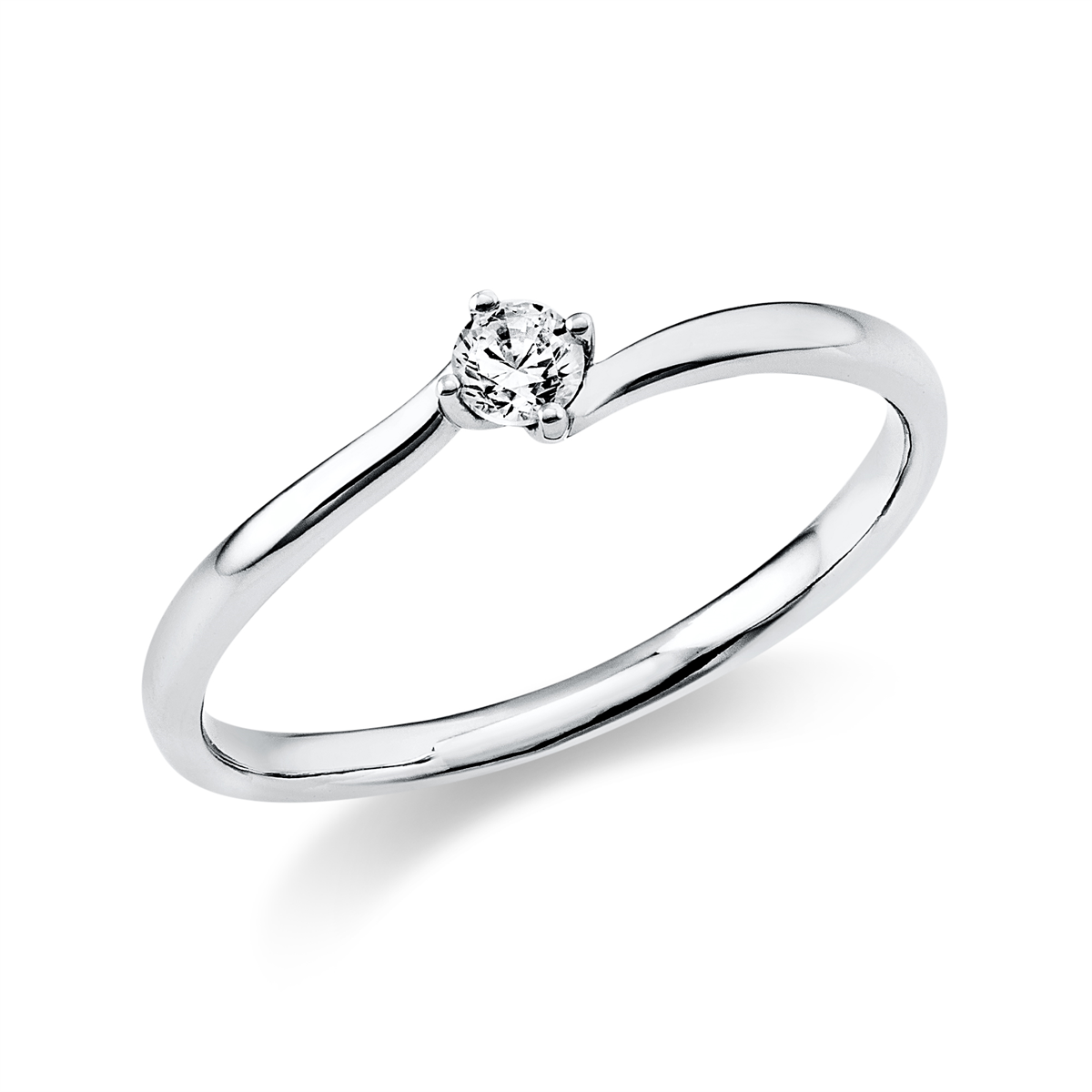 diamond full cut solitaire ring in white gold