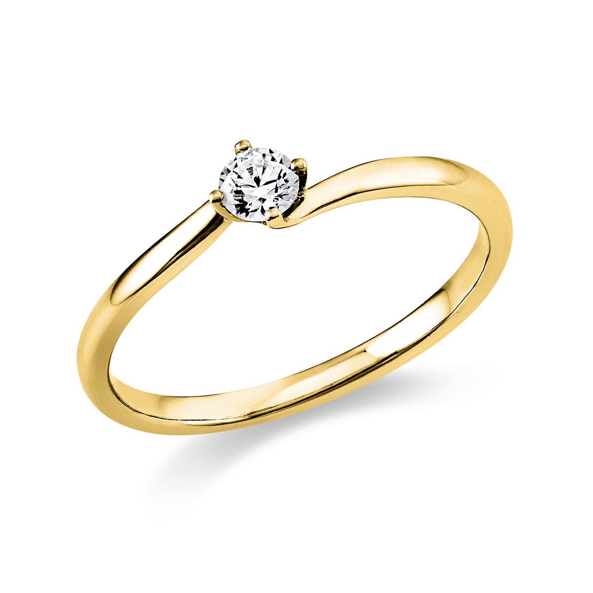 diamond full cut solitaire ring in yellow gold