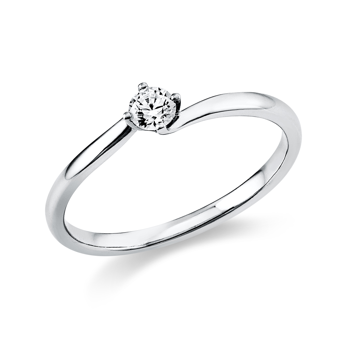 diamond full cut solitaire ring in white gold