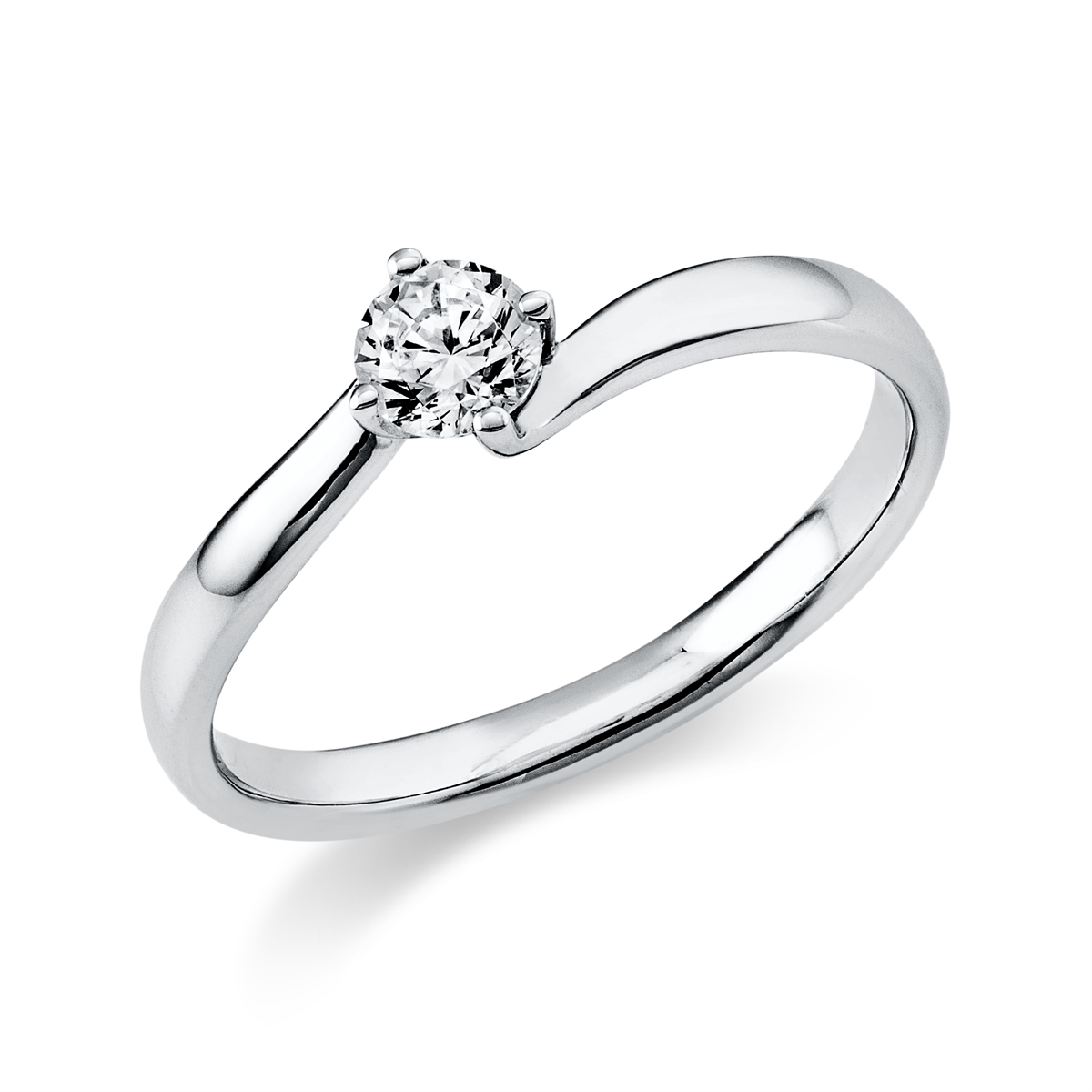 diamond full cut solitaire ring in white gold