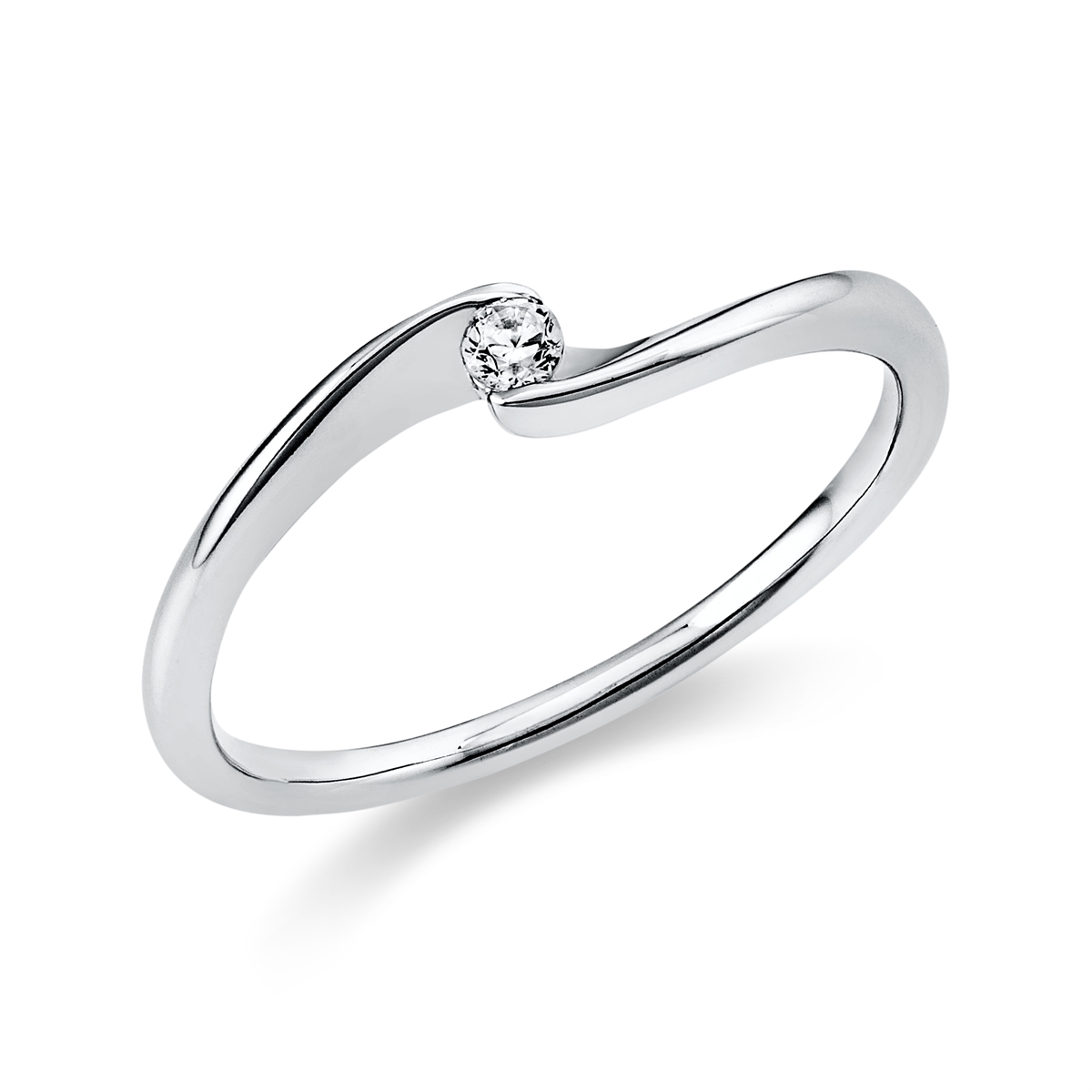 diamond full cut solitaire ring in white gold