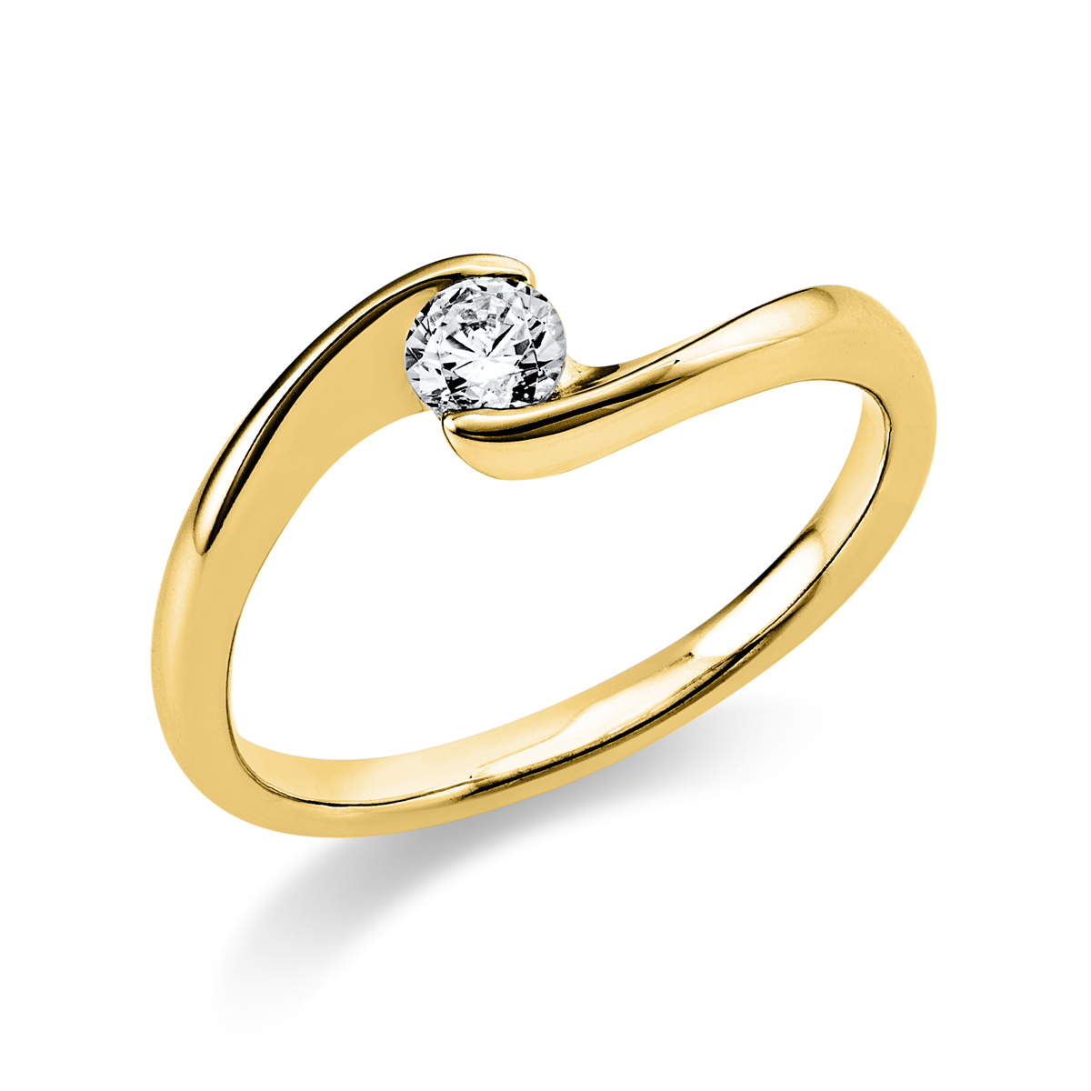 diamond full cut solitaire ring in yellow gold