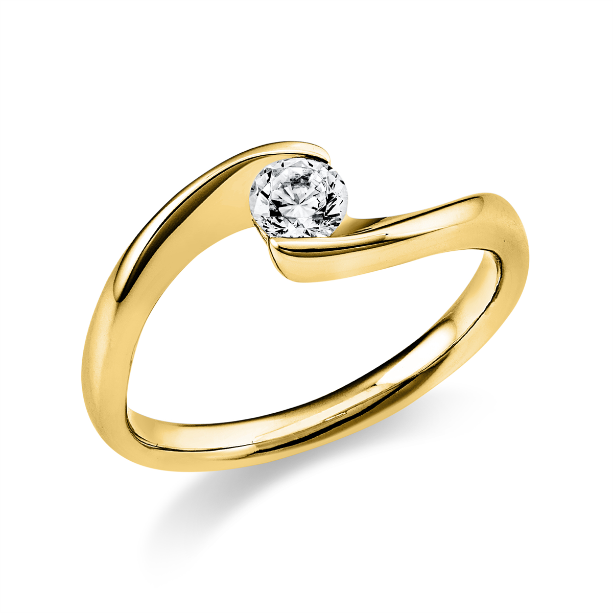diamond full cut solitaire ring in yellow gold
