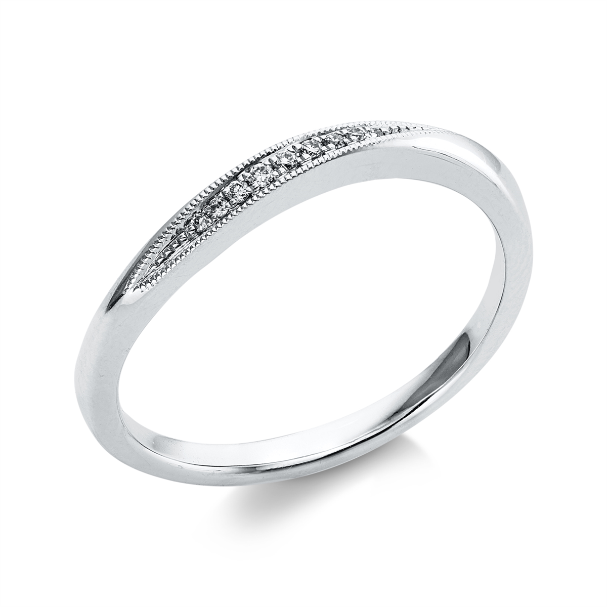 diamond full cut modern woman ring in white gold