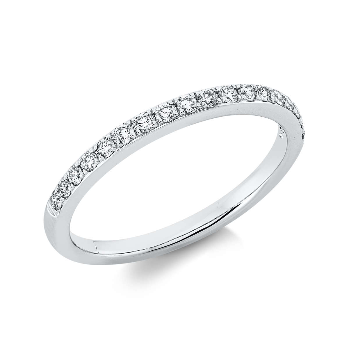 diamond full cut eternity half ring in white gold