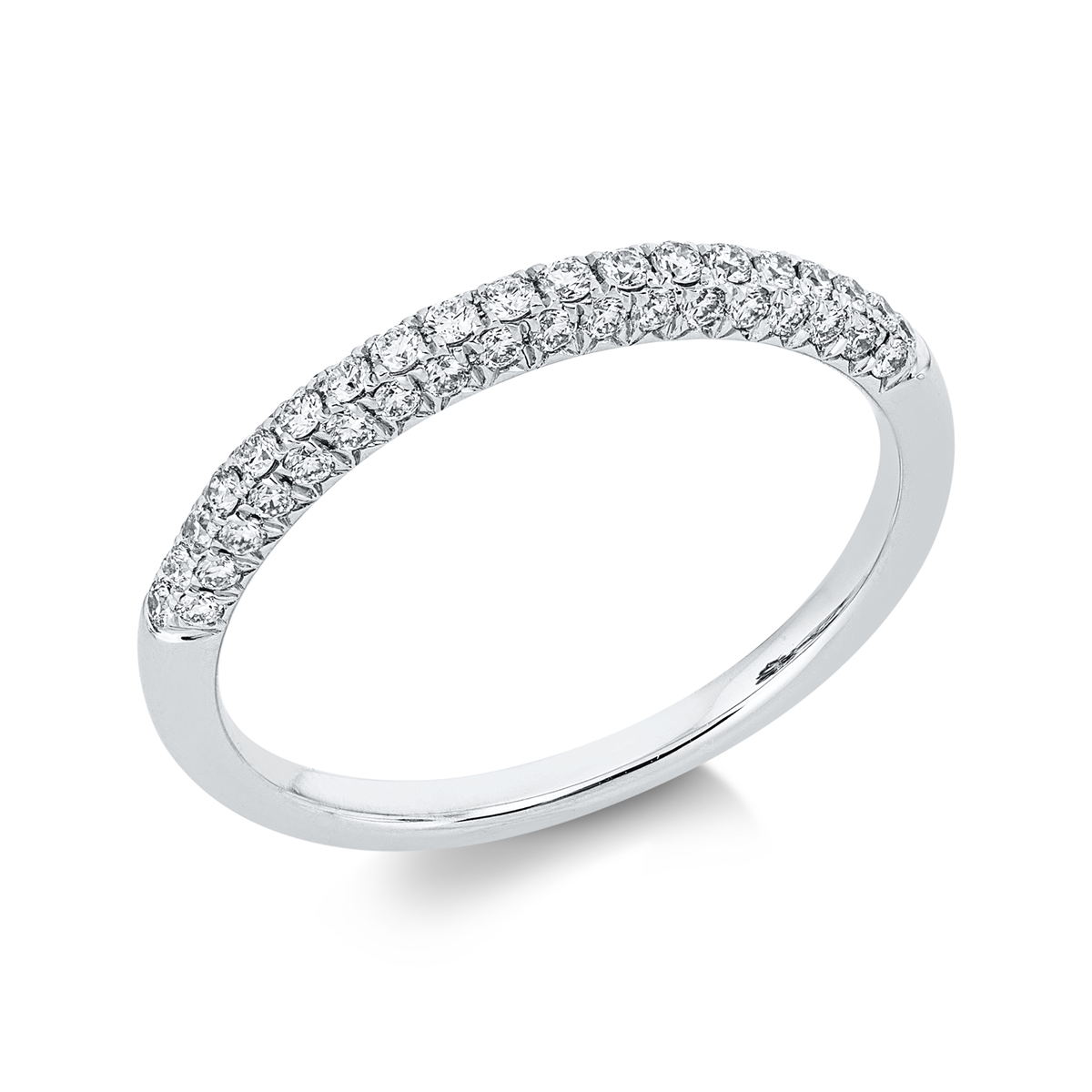 diamond full cut pavé ring in white gold