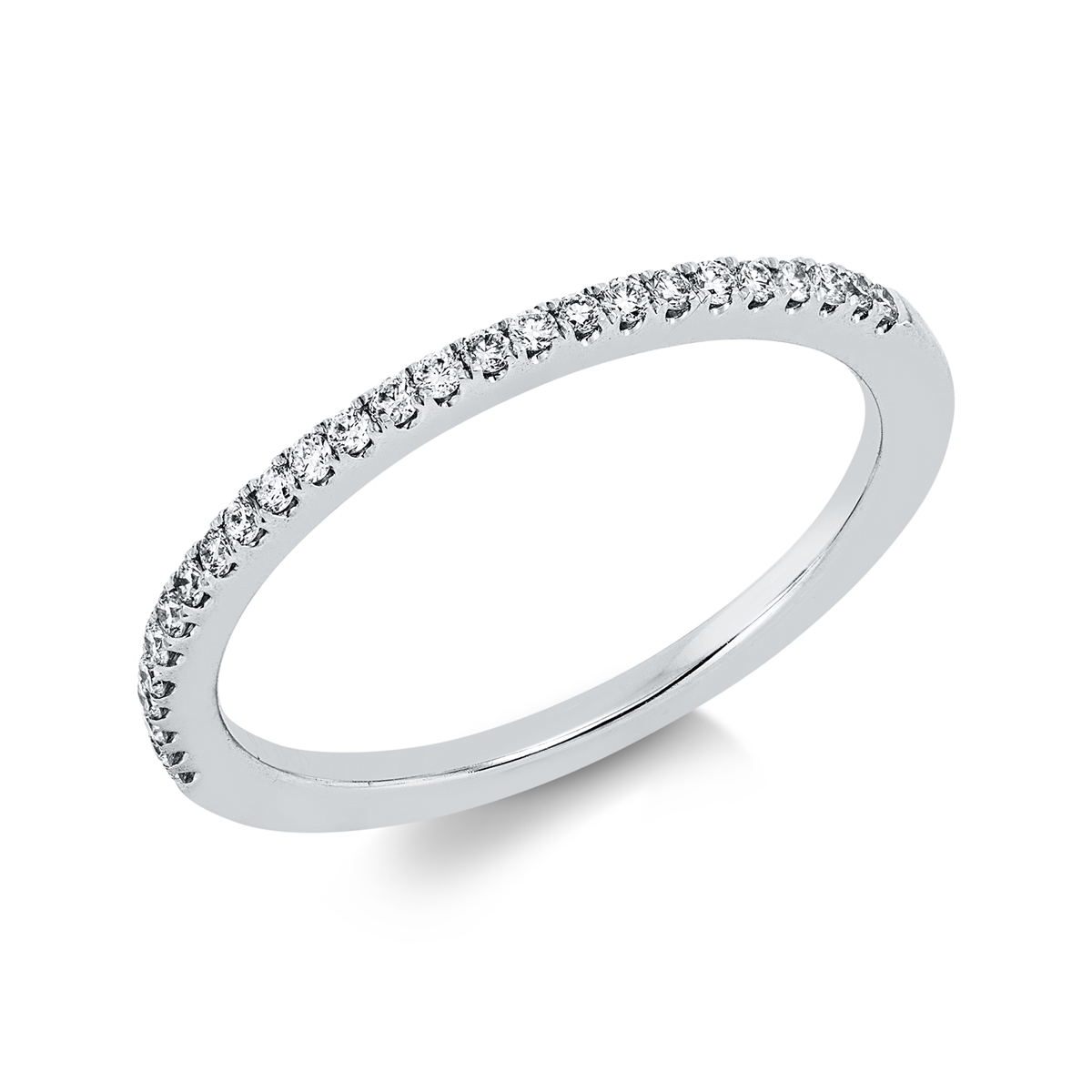 diamond full cut eternity half ring in white gold