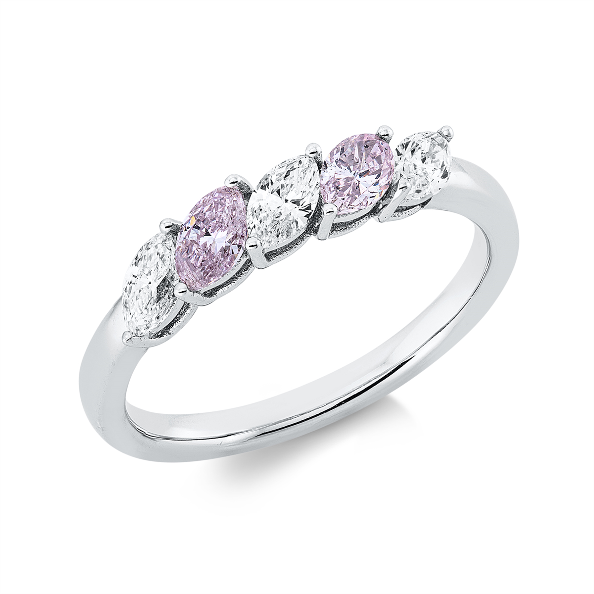 marquise fancy colored diamond ring in white gold