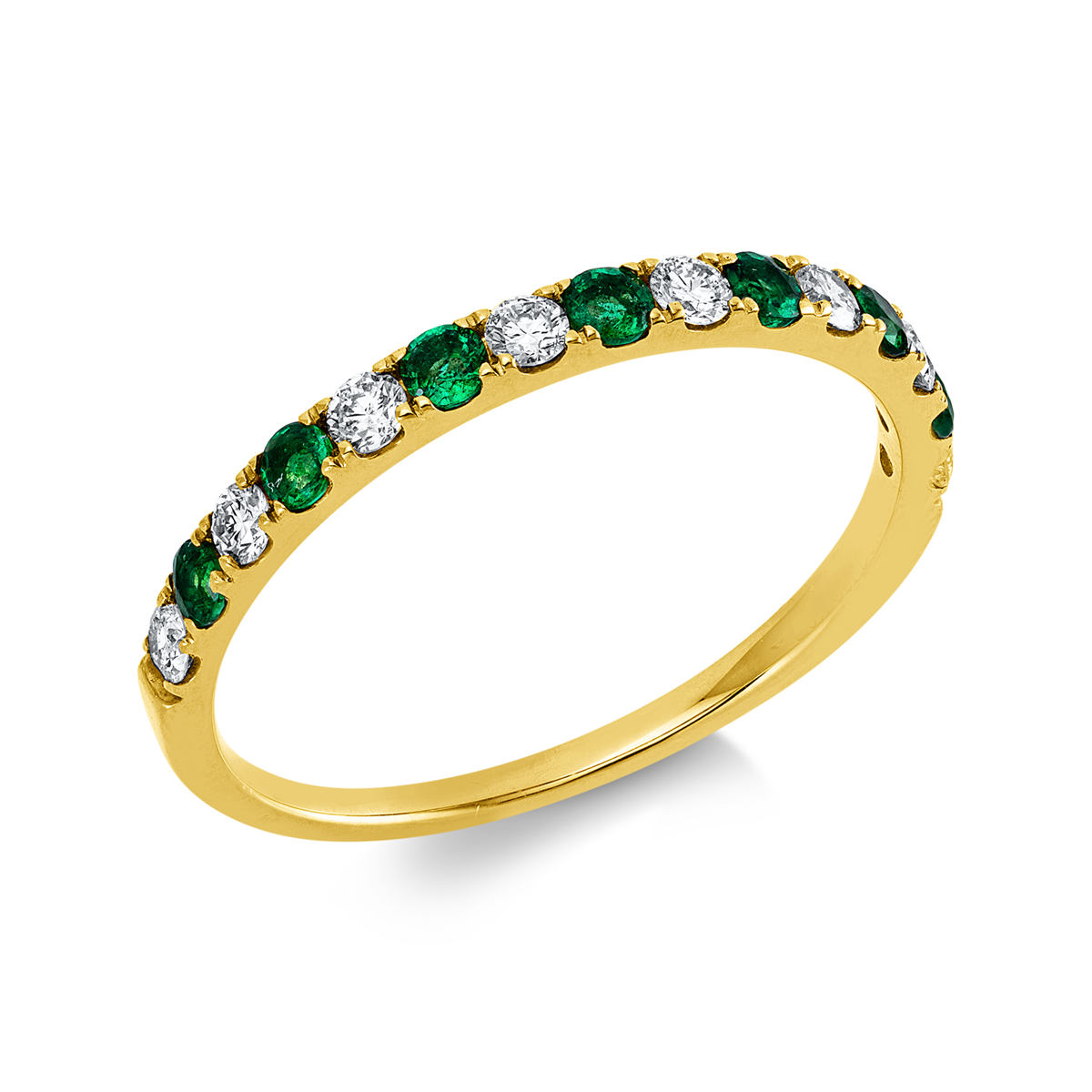 diamond full cut emerald fancy colored diamond ring in yellow gold