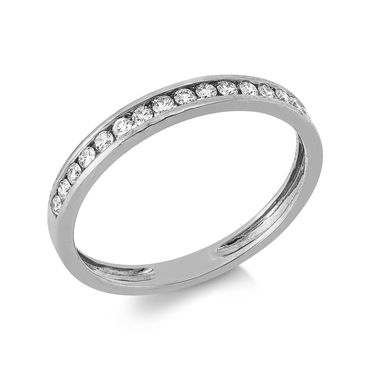 diamond full cut eternity half ring in white gold