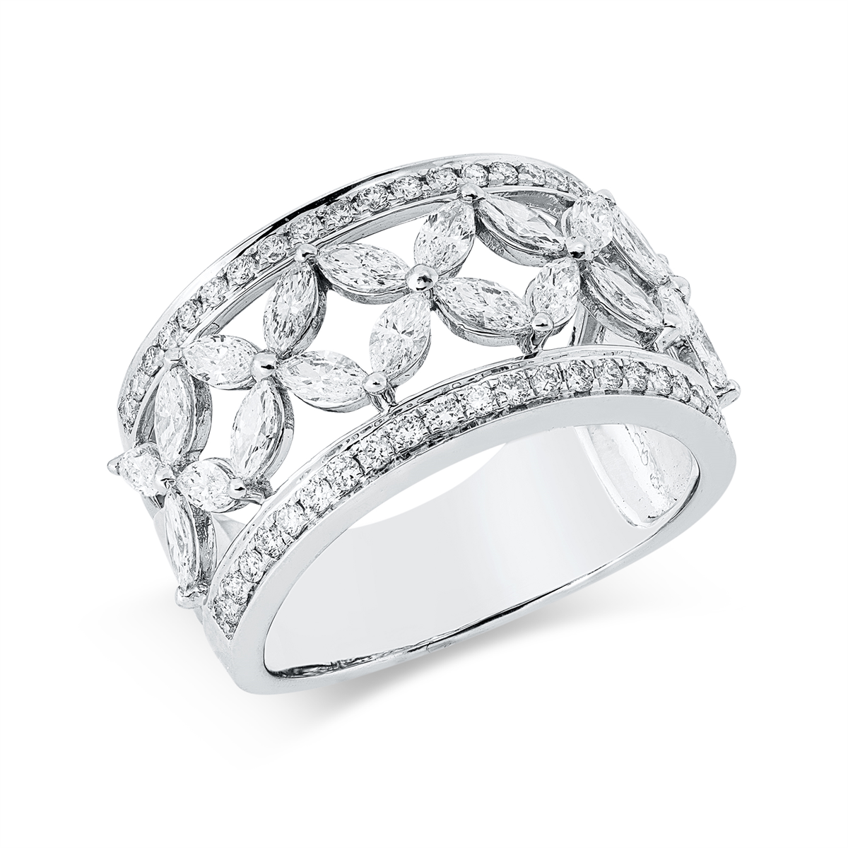 diamond full cut exclusive ring in white gold