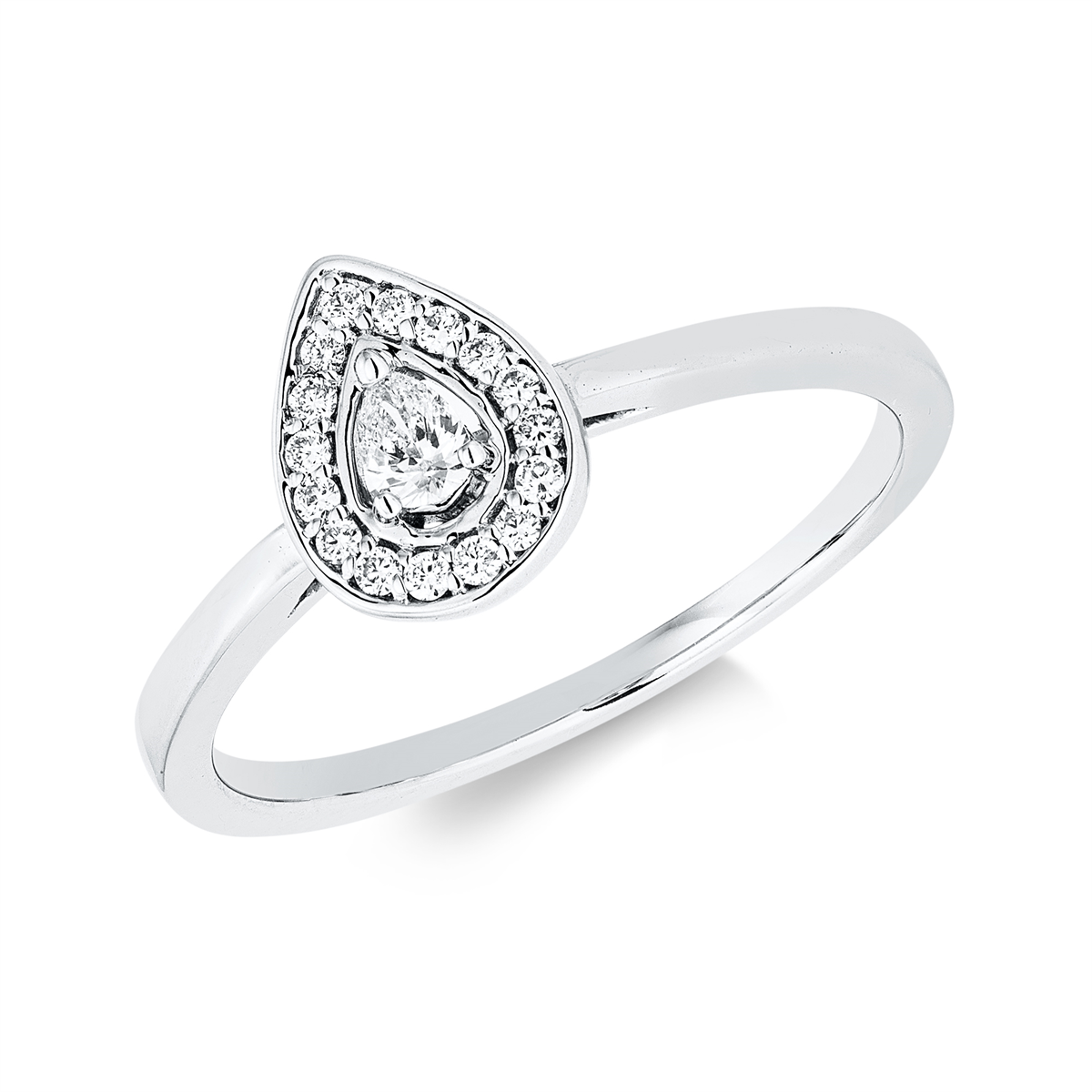 diamond full cut illusion classic ring in white gold