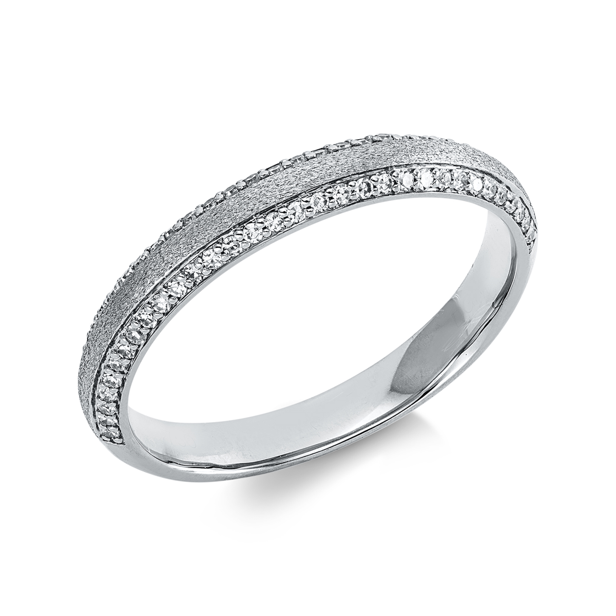 diamond single cut modern woman ring in white gold