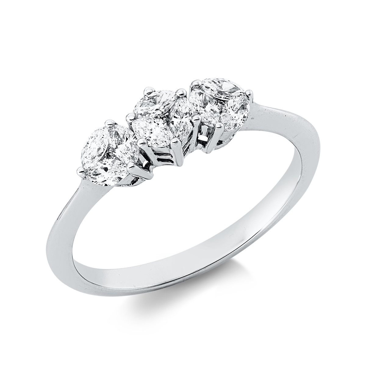 diamond full cut illusion classic ring in white gold