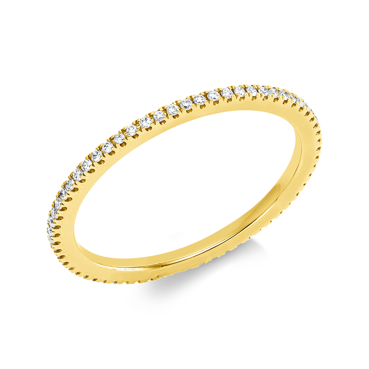 diamond full cut eternity full ring in yellow gold