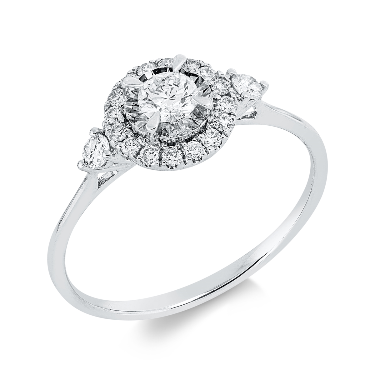 solitaire with accent stones ring - 1JD77