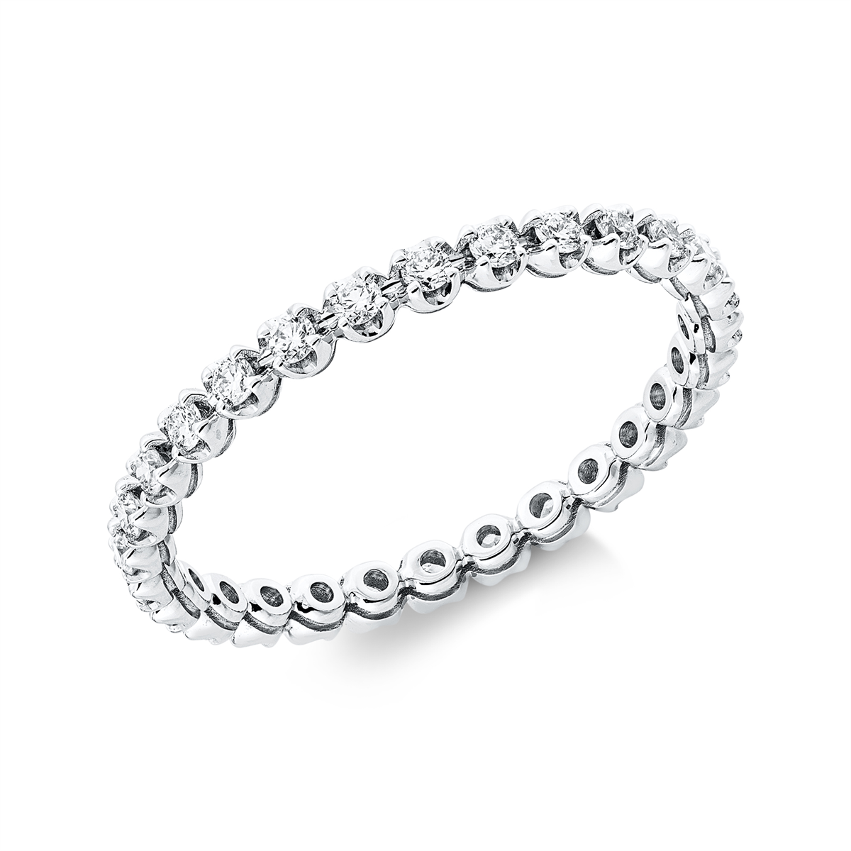 diamond full cut eternity full ring in white gold