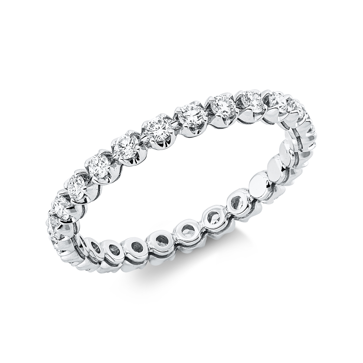 diamond full cut eternity full ring in white gold