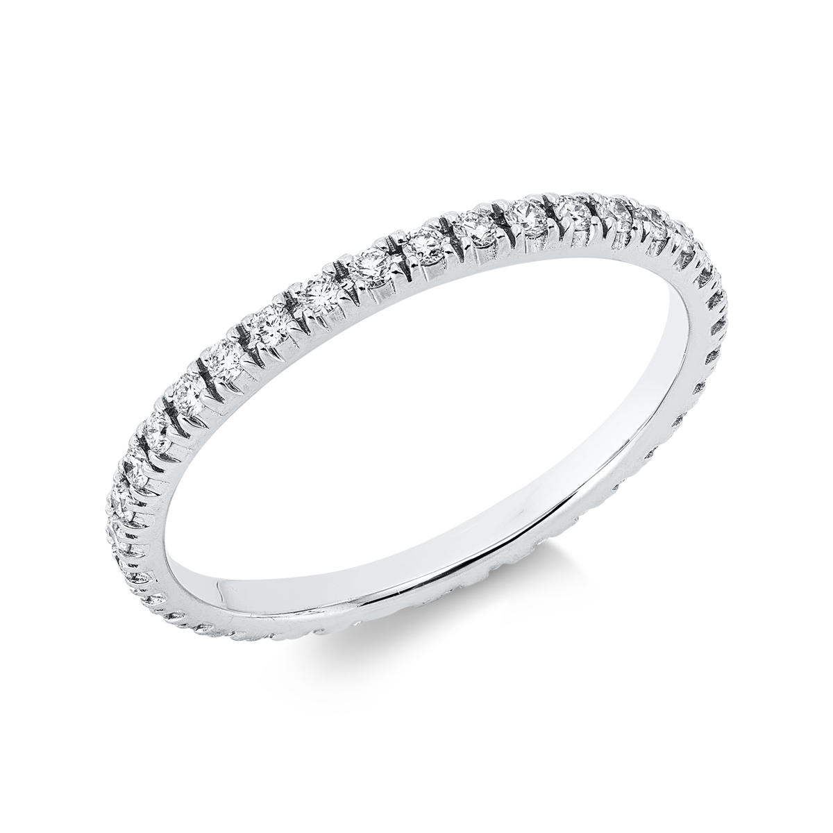 diamond full cut eternity full ring in white gold