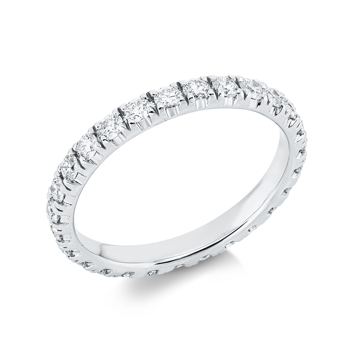 diamond full cut eternity full ring in white gold