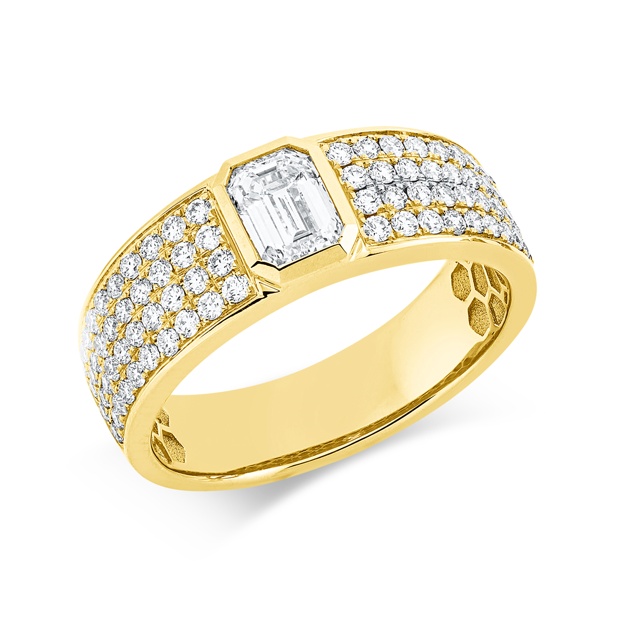 diamond full cut exclusive ring in yellow gold