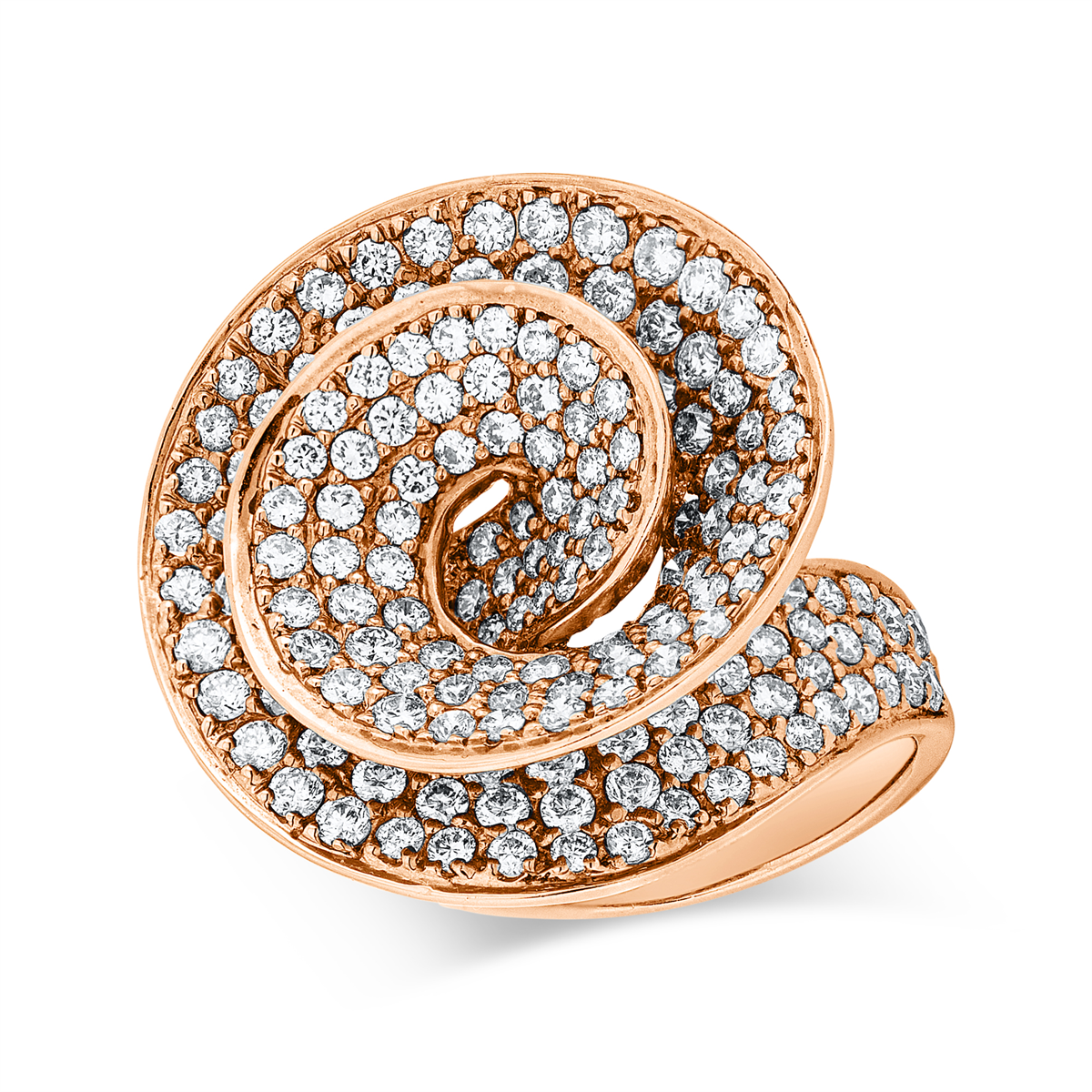 diamond full cut pavé ring in red gold