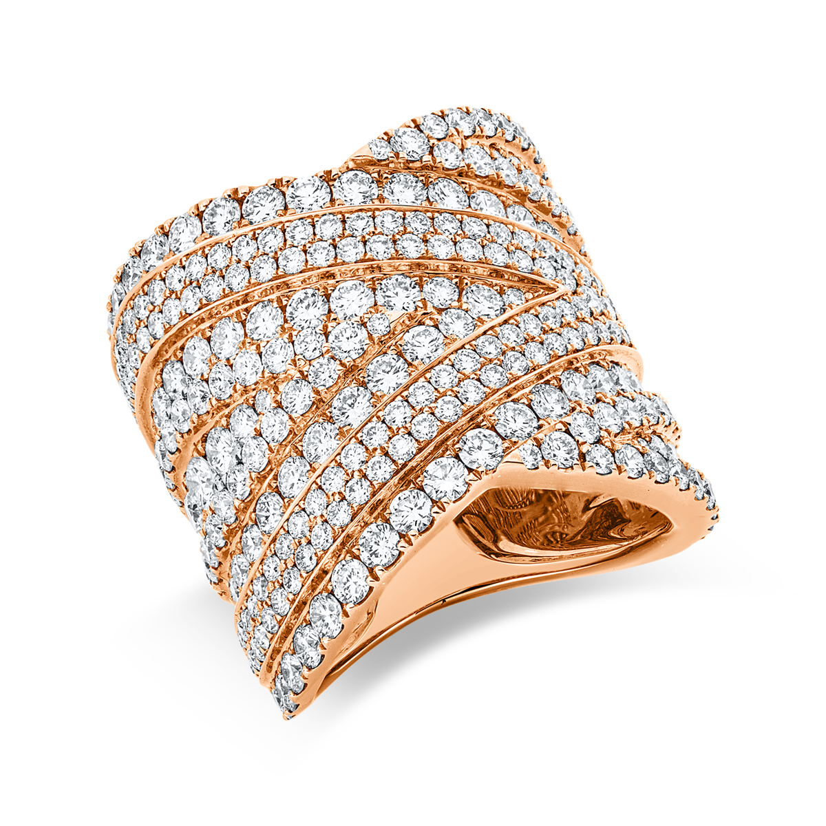 diamond full cut exclusive ring in red gold