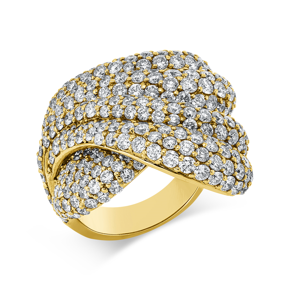 diamond full cut pavé ring in red gold