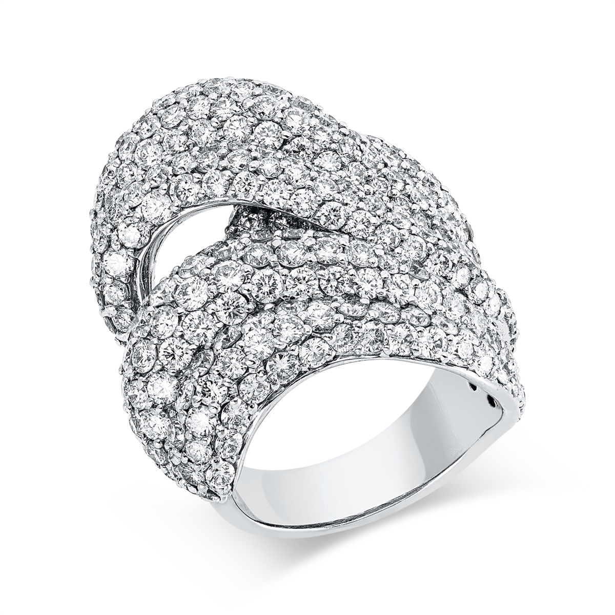 diamond full cut pavé ring in white gold