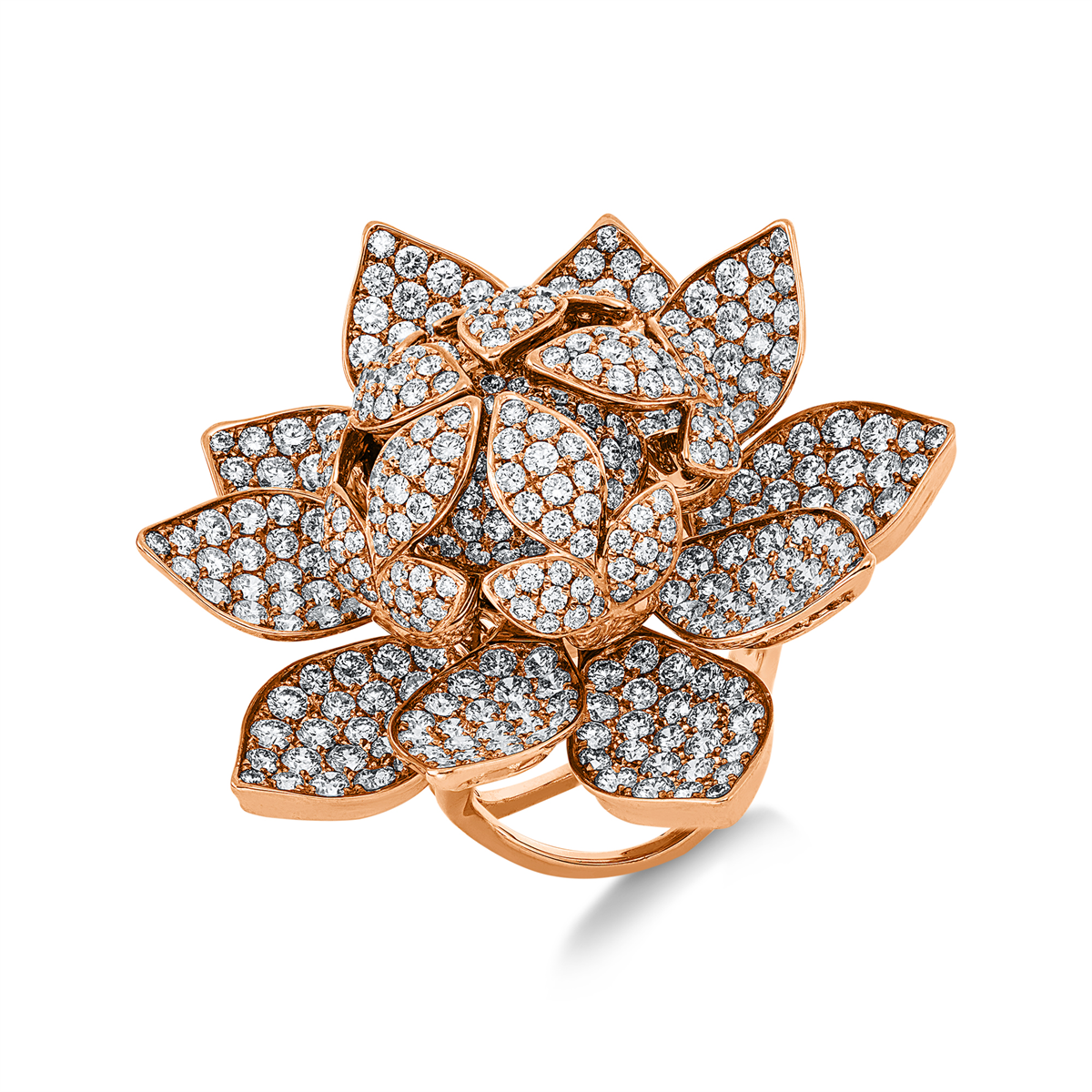 diamond full cut exclusive ring in red gold