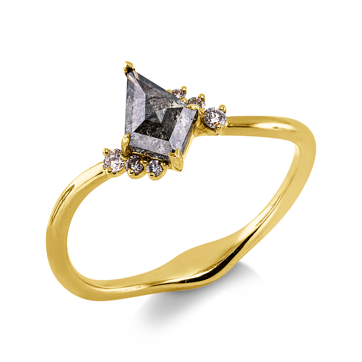 diamond full cut fancy colored diamond ring in yellow gold