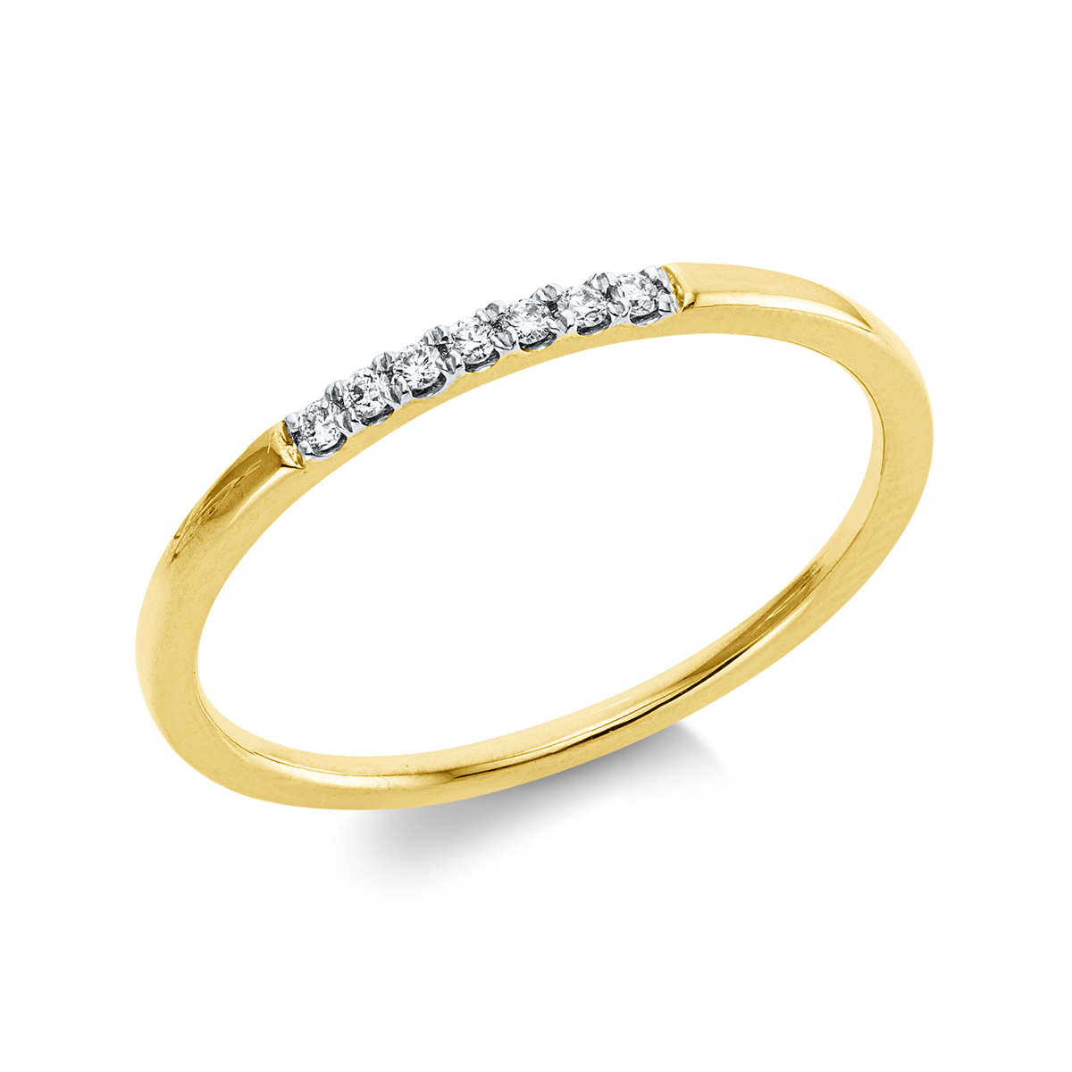 diamond full cut eternity half ring in yellow gold