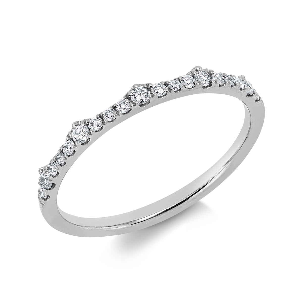 diamond full cut modern woman ring in white gold