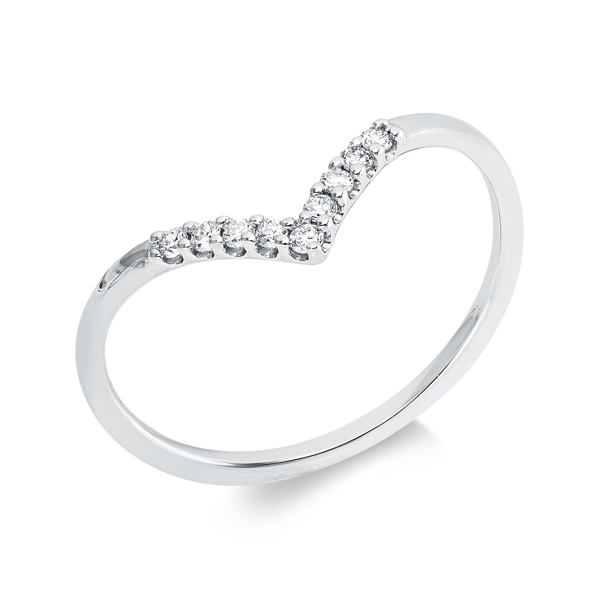 diamond full cut modern woman ring in white gold