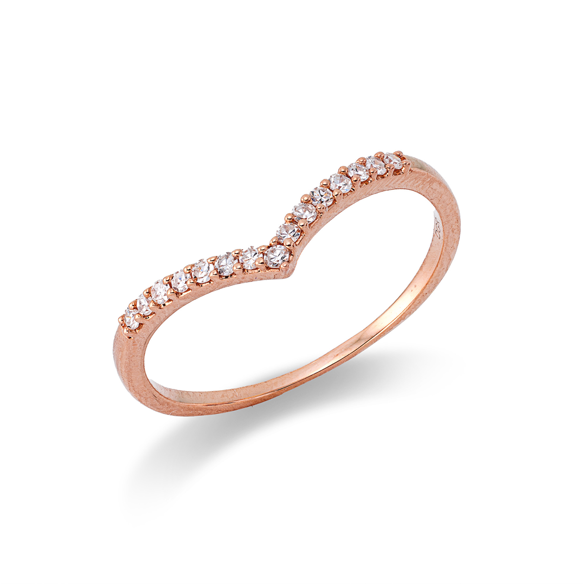 diamond single cut modern woman ring in red gold