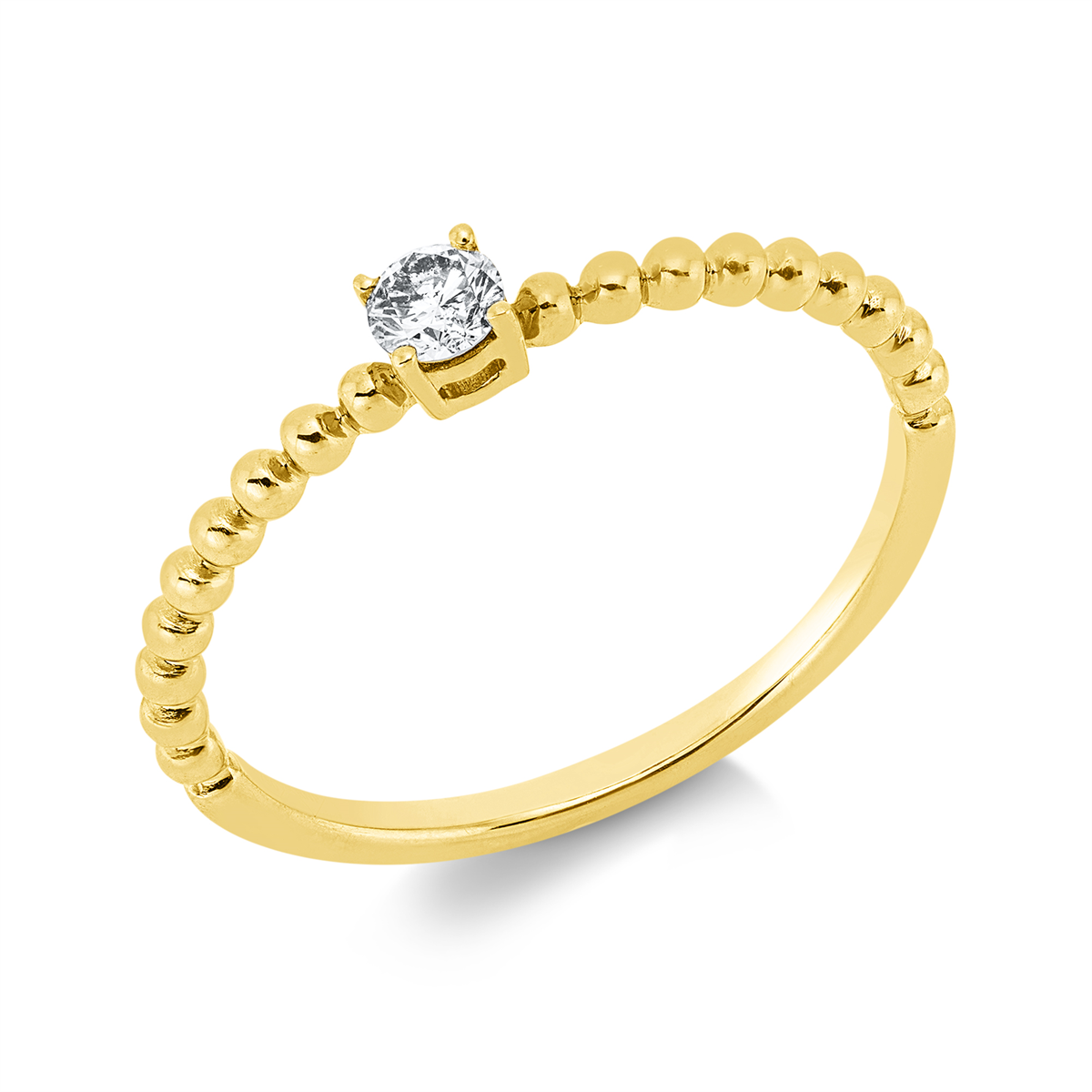 diamond full cut solitaire ring in yellow gold