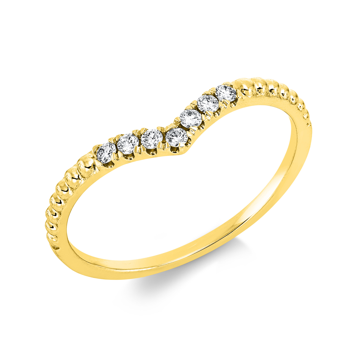 diamond single cut modern woman ring in yellow gold