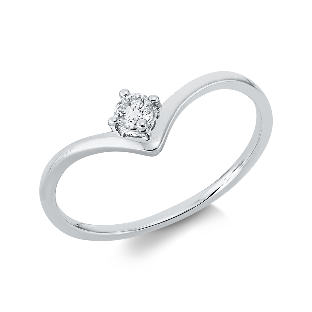 diamond full cut solitaire ring in white gold