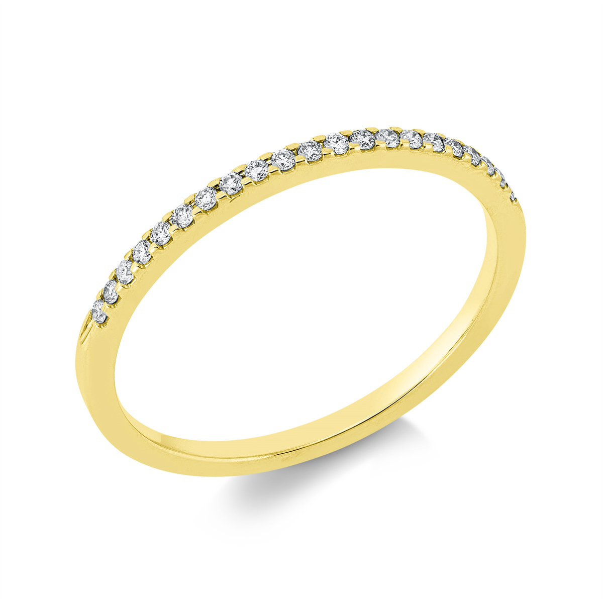 diamond full cut modern woman ring in yellow gold