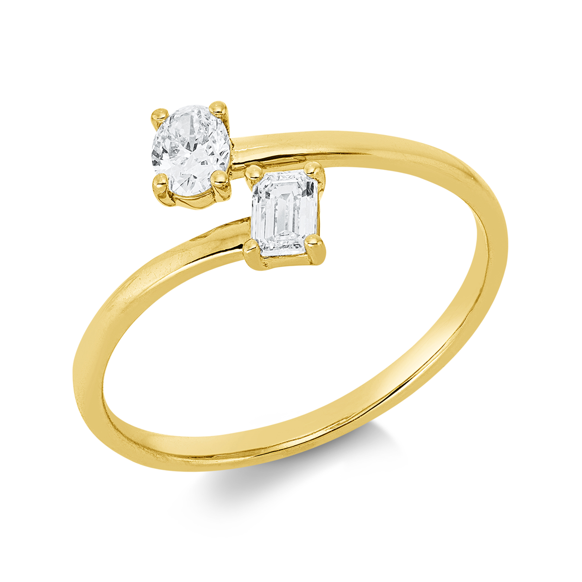 oval solitaire with accent stones ring in yellow gold