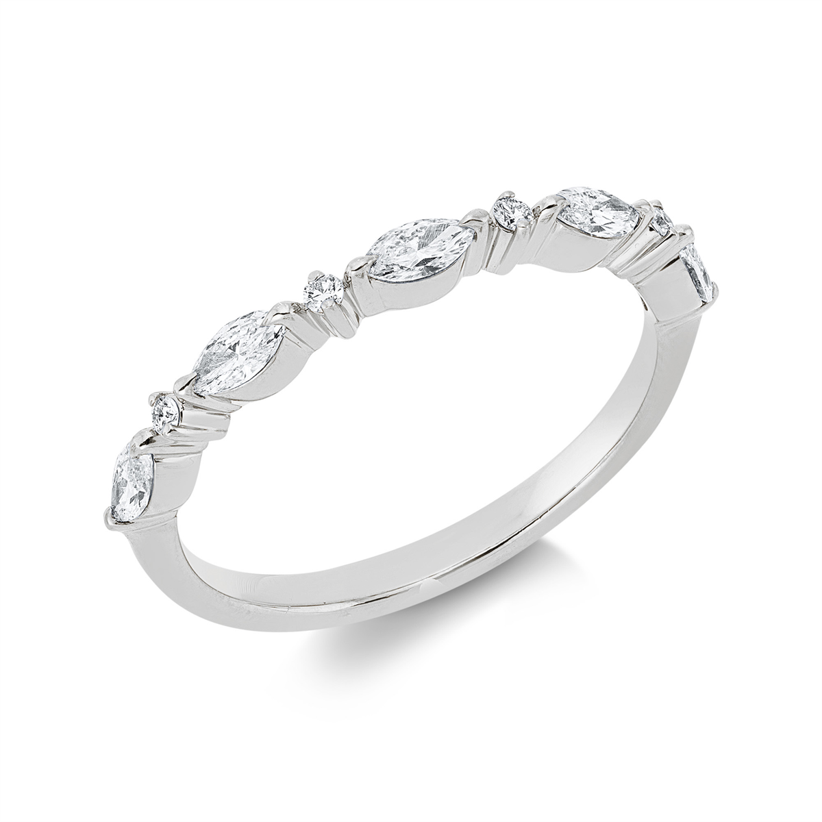 fantasy-cut modern woman ring in white gold