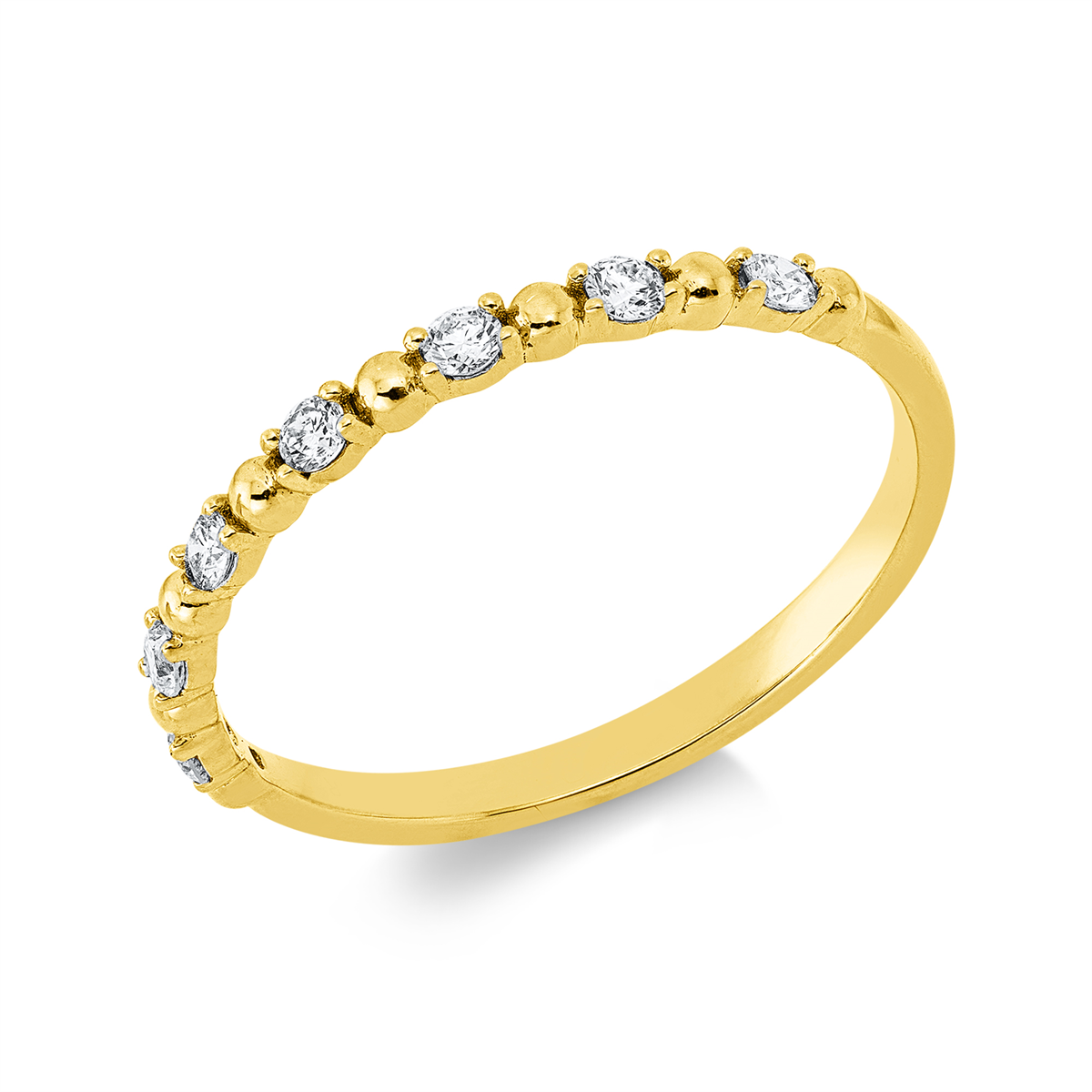 diamond full cut modern woman ring in yellow gold