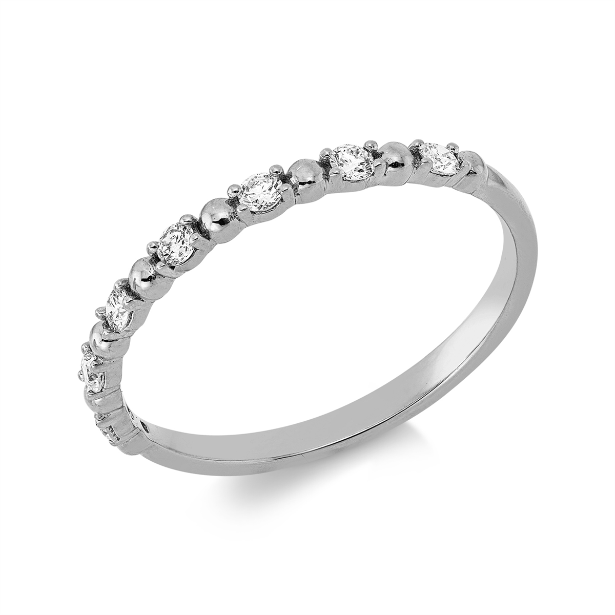 diamond full cut modern woman ring in white gold